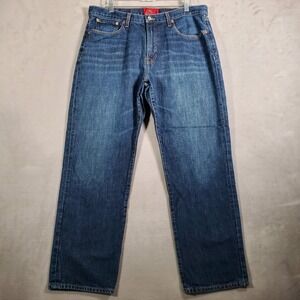 Lucky Brand Jeans Mens 36x30 Blue Dark Wash 429 Classic Straight Denim Casual